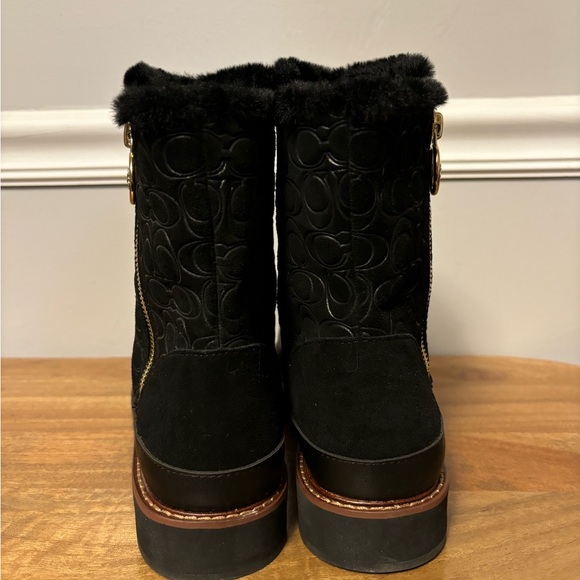 Coach Isa black suede and leather boots - Picture 5 of 8